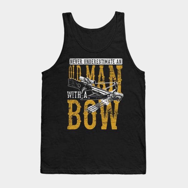 Never Underestimate an Old Man With A Bow Grunge Hunter Hunting Tank Top by ShirtsShirtsndmoreShirts
